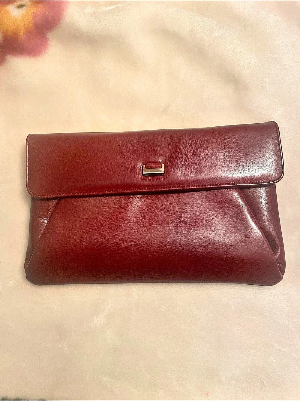 Genuine Leather Clutch in Red Made in Argentina
